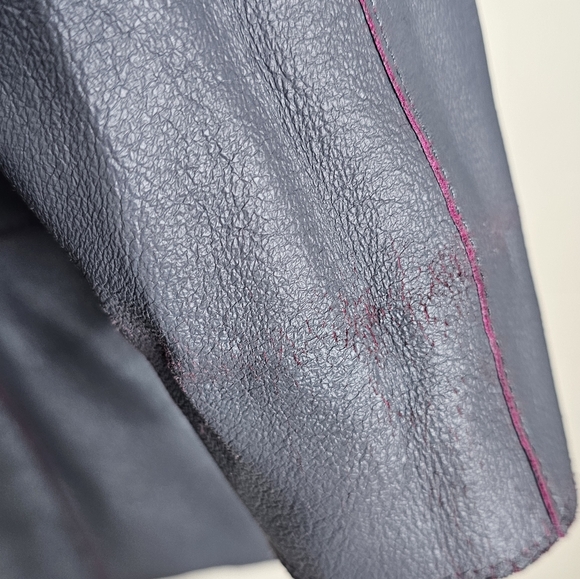 Peck and Peck purple leather jacket womens M reversible - Picture 6 of 10